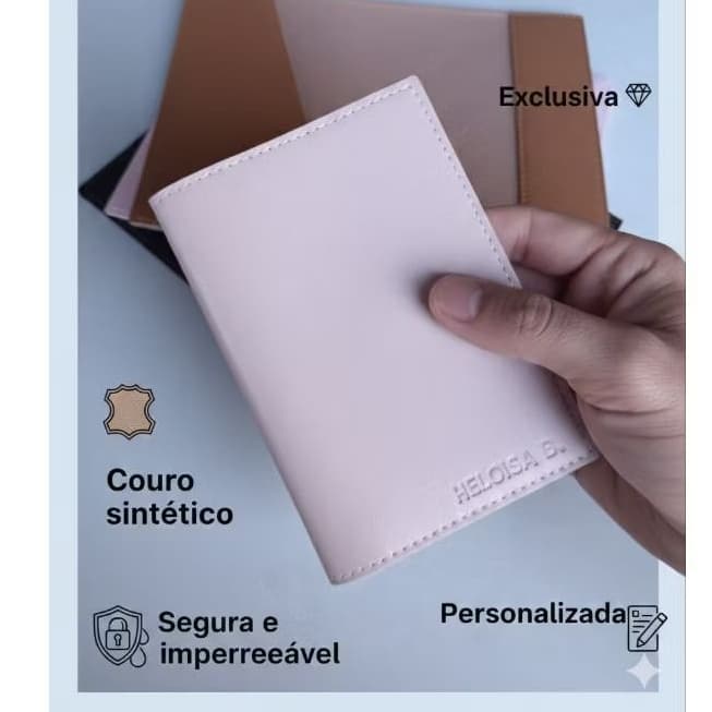 Capa Porta Passaporte Personalizado com nome Brinde Viagem Turismo Mala Bagagem ( ler descrição do anúncio)