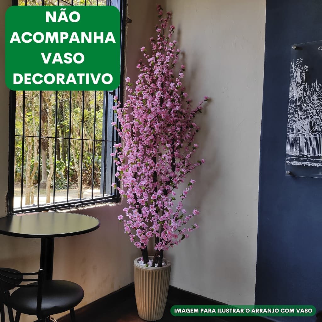 Árvore Artificial Cerejeira Grande 270cm Pessegueiro Decoração Para Sala Sem Vaso