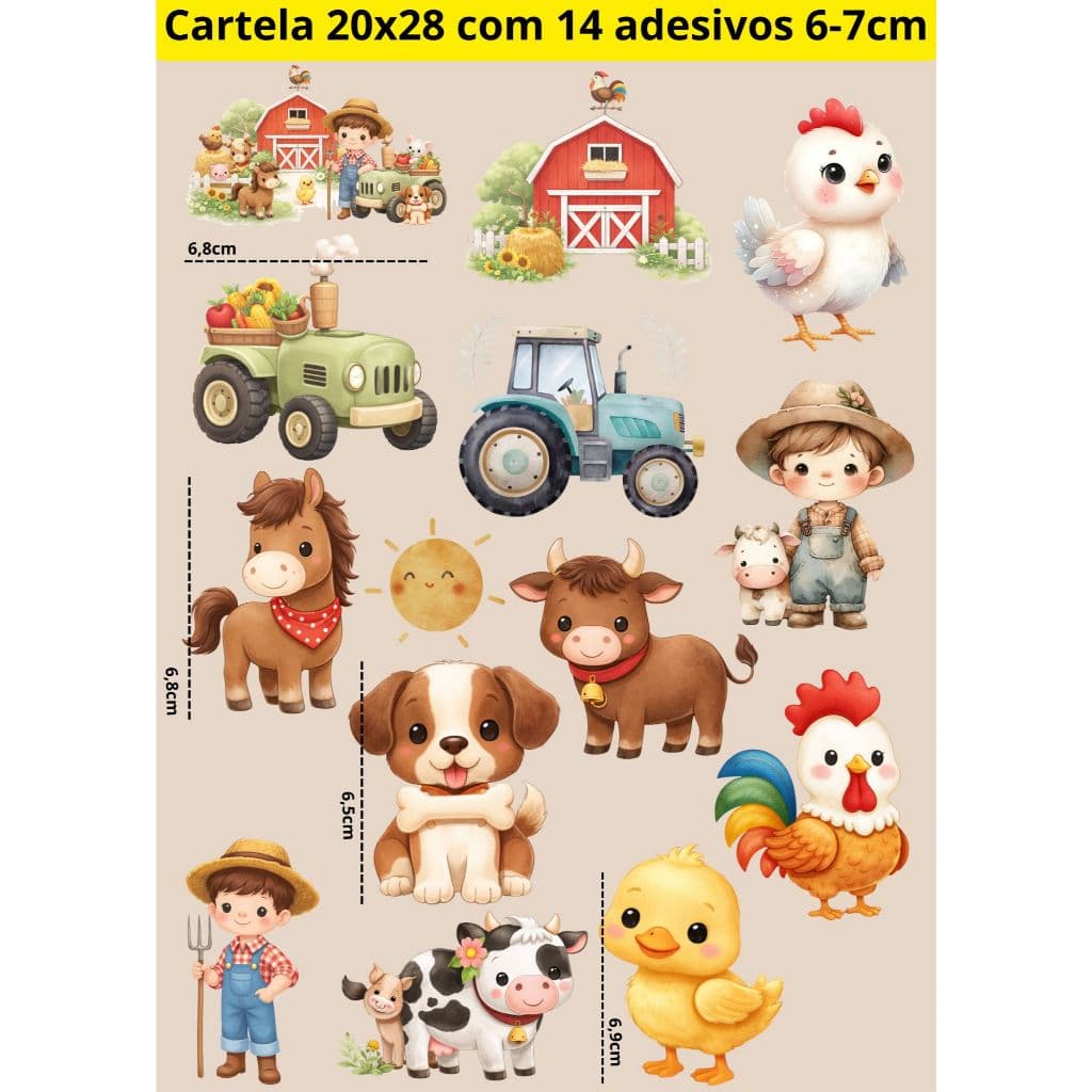 Aplique Termocolante  para Tecido Personalizar Roupa Fralda  Body com Ferro Fazendinha Dino Capivara Bosque Encantado