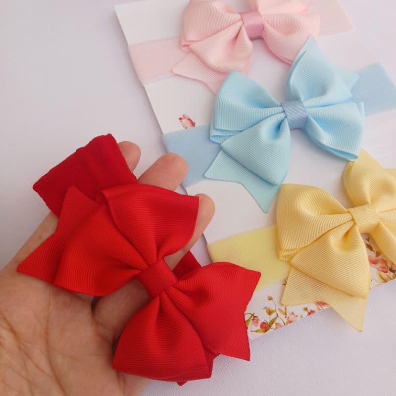 Laço para Bebê na meia Faixinha para Bebê  Laço Vermelho.