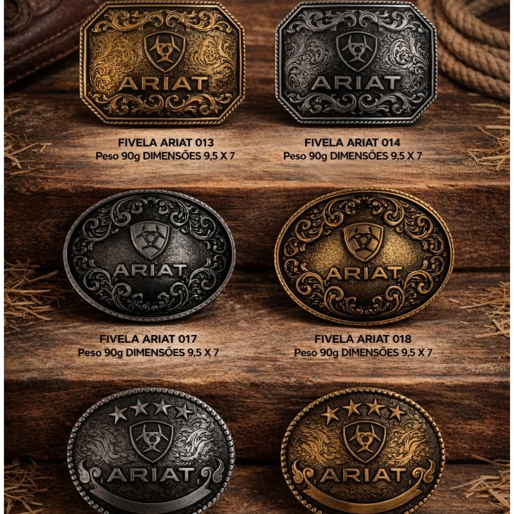 FIVELAS ARIAT PREMIUM - COUNTRY - TAMANHO MÉDIA GRANDE  NÃO ENFERRUJA PRA RODEIOS CAVALGADA NIQUEL, DOURADO, OURO VELHO,