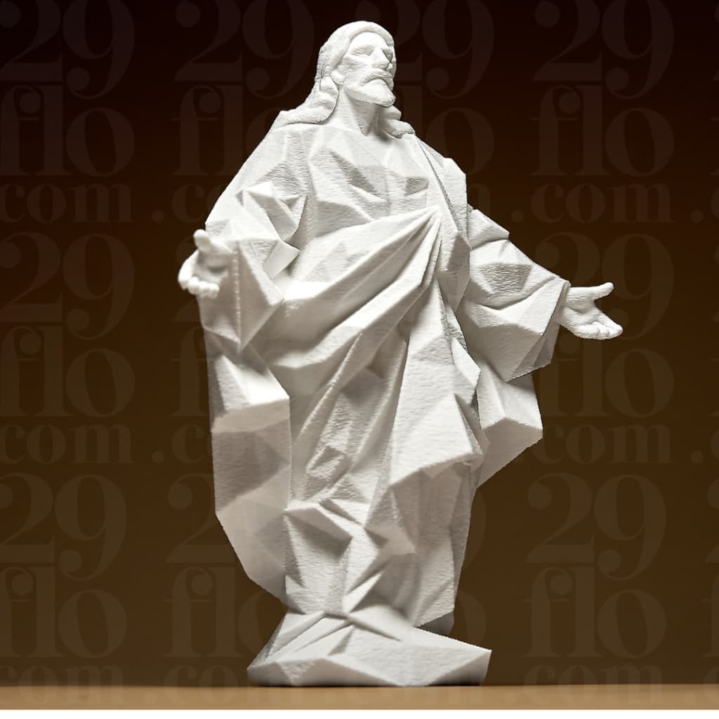 Estátua estatueta busto Jesus Cristo Geométrica Imagem Religiosa Decoração Geométrico sala mesa casa