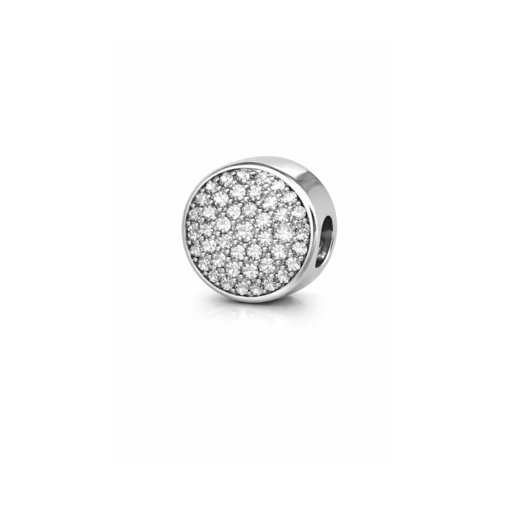 Berloque Circulo Strass Cravejado Separador Aço Inox Charm Pingente Pode Molhar
