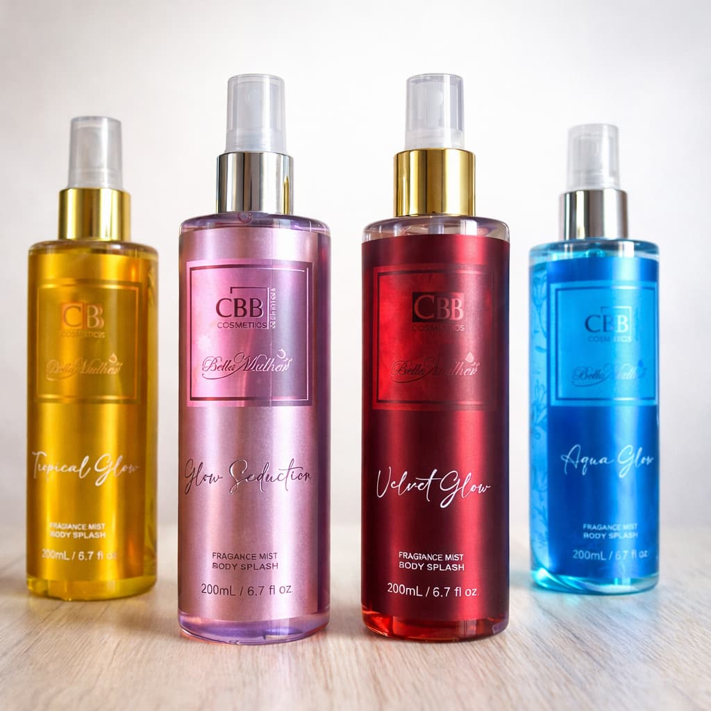Body Splash Glow 200ml - Glow Seduction, Velvet, Tropical, Aqua - Perfume Desodorante Feminino