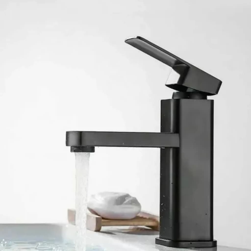 Torneira Gourmet Lavabo Banheiro Luxo Preto Inox
