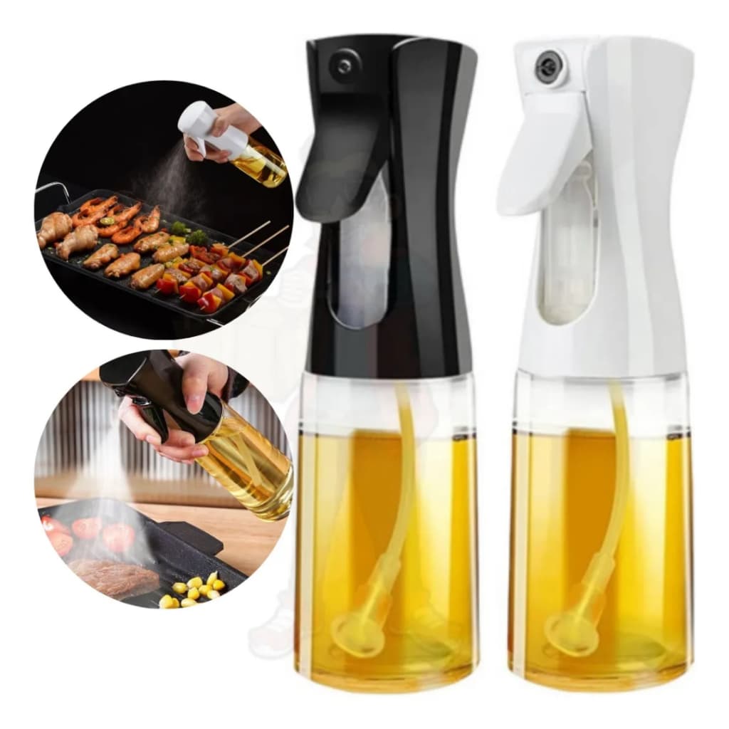 Kit 2 Spray Borrifador de Azeite Galheteiro 180ml Óleo Vinagre Dosador Plástico Vidro