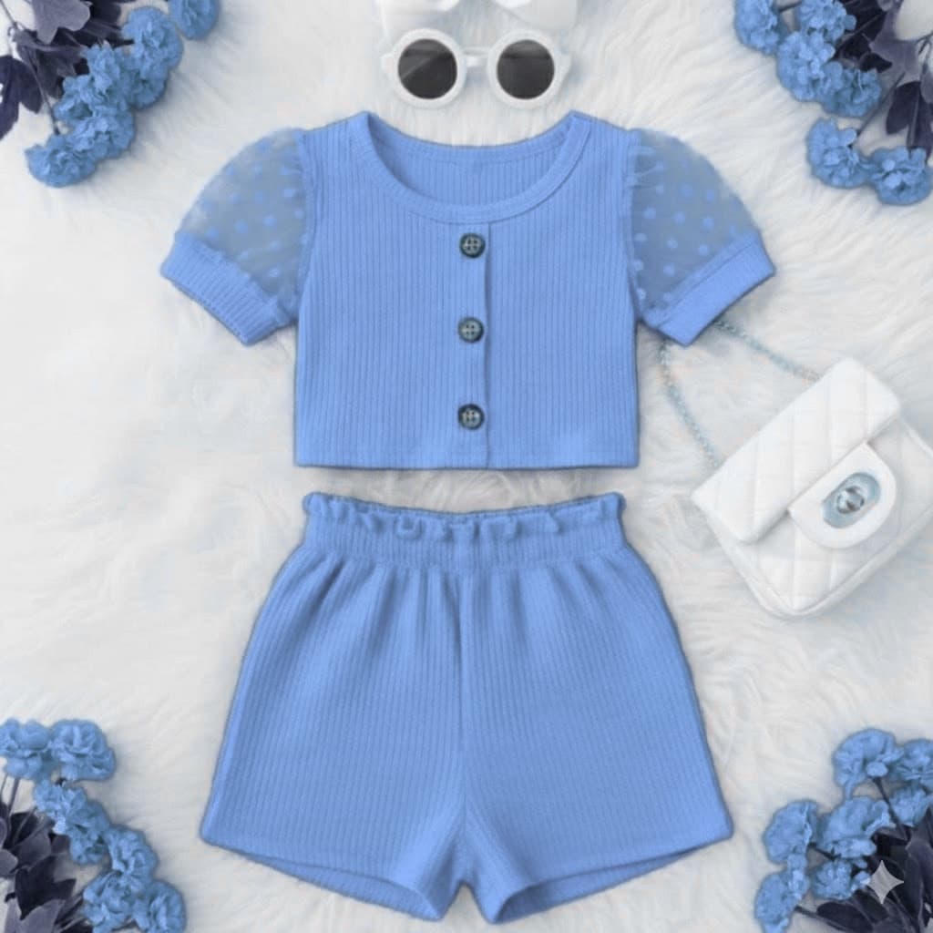 Conjunto Infantil de Tule e Canelado Estiloso e Confortável