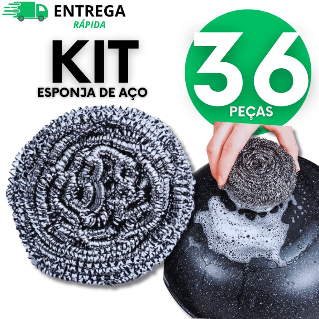 Esponja De Aço Inox Lava Louça Não Enferruja Limpeza Pesada Bucha Palha de Aço Panela