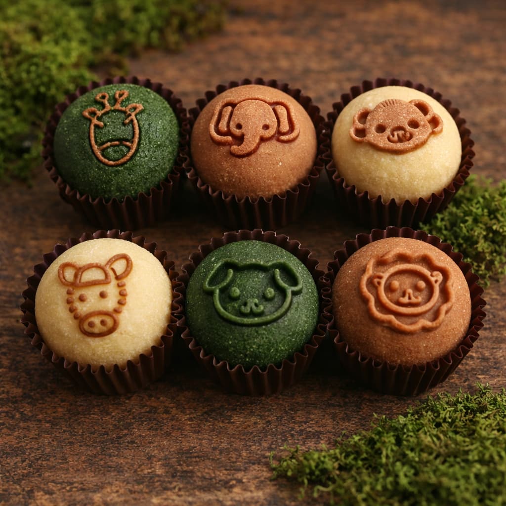 Carimbo para Doces e Brigadeiro - Safari - kit com 6 Peças - Docinhos de festas