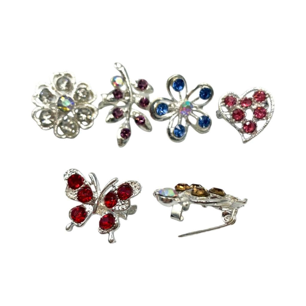 Kit Cartela com 12 Broches Alfinetes Decorativos Strass Brilhante Fashion Luxo Elegante