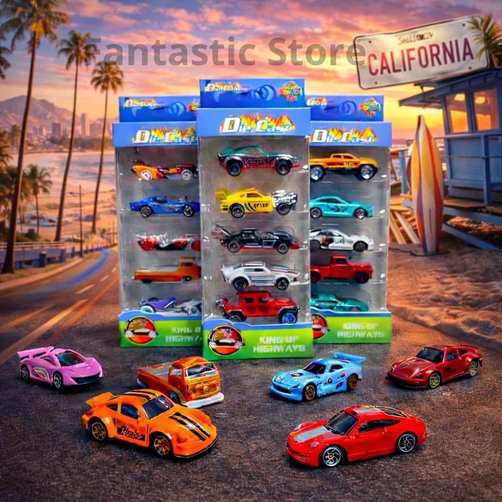 Kit Coleção 4 Carrinhos de Ferro Estilo Hot Whels | Mini Carros Resistentes