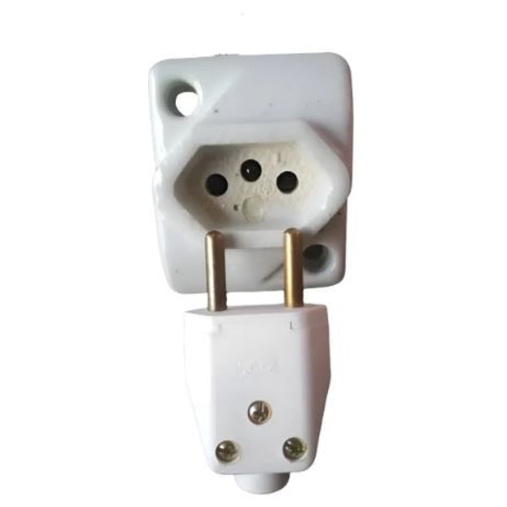 Tomada Sobrepor Porcelana Para Plug Padrão 25a + Pino 20a Branco