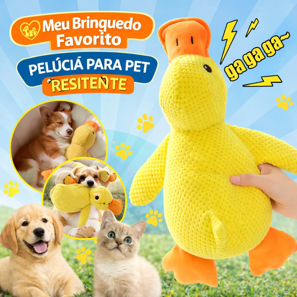 Pato Pelucia Brinquedo Pet Com Som Para Cães Gatos Mordedor Anti Stress Resistente Porco E Ursinho