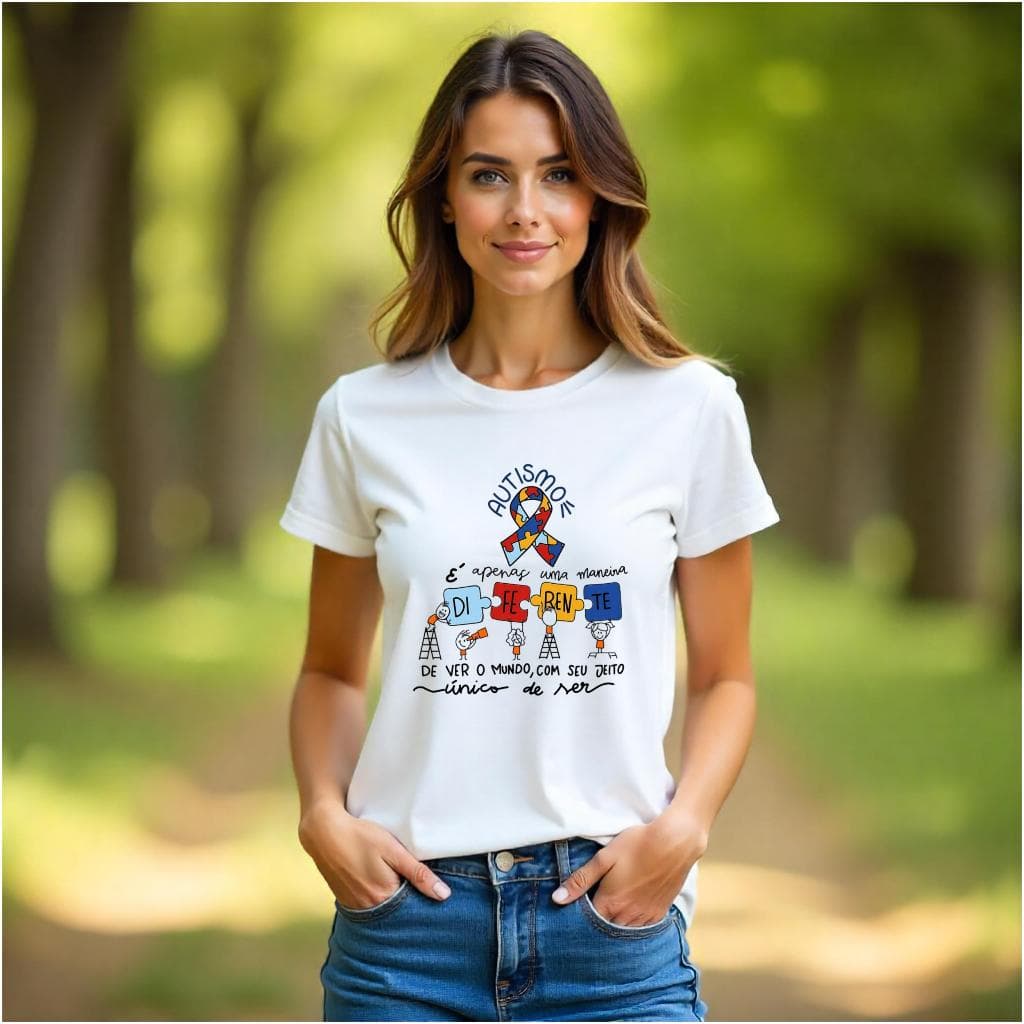 Bella Gis Camiseta Personalizada Autismo Amor Autista Campanha Inclusão Respeito Super Mãe Pai Heróis