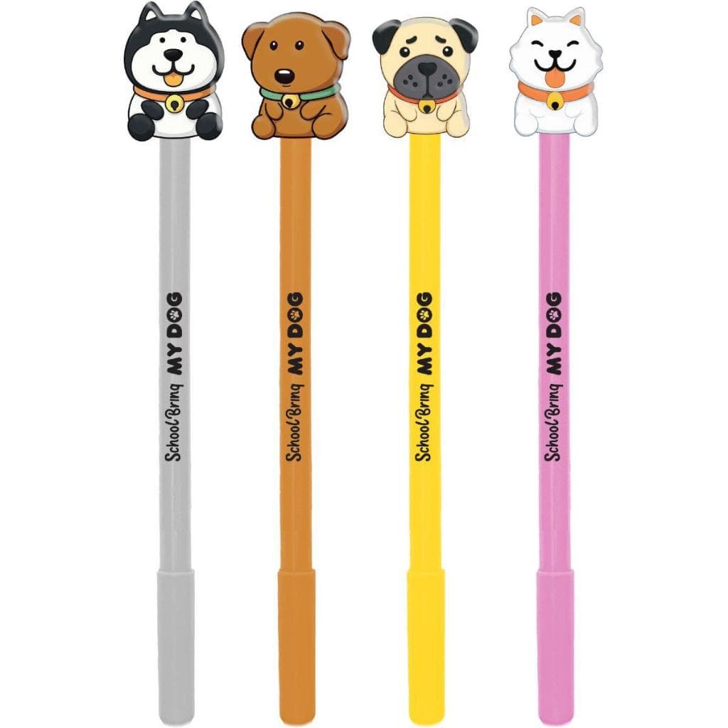 Caneta Gel My Dog Azul – Polibrinq 4 Modelos Sortidos Fofos Papelaria Escolar
