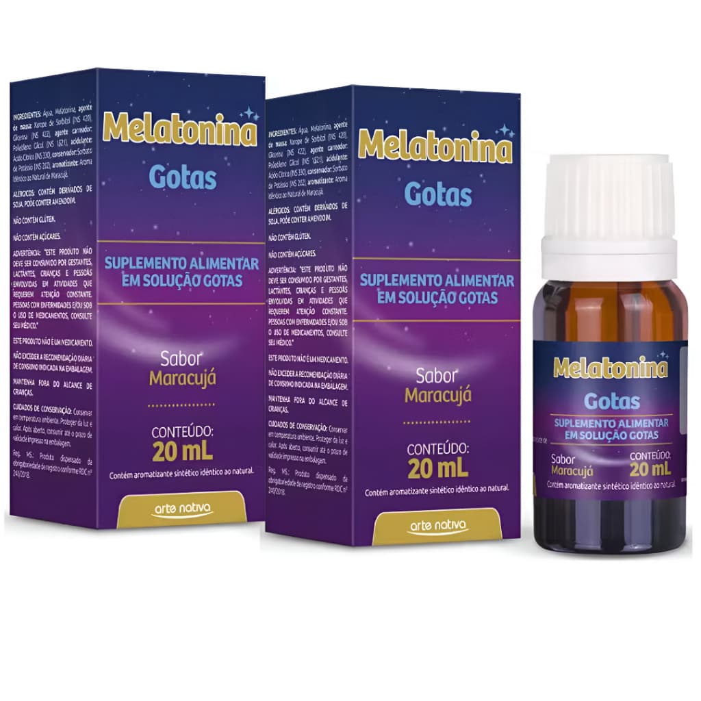 2x Melatonina Sabor Maracujá 20mL - Arte Nativa
