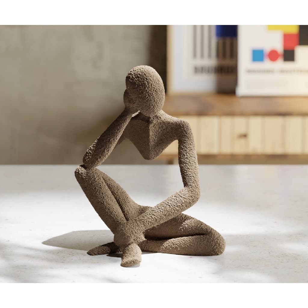 Escultura Um Encontro Contemplativo Estátua Decorativa Moderna