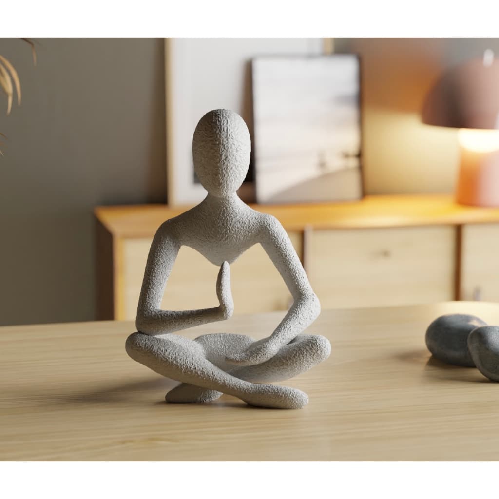 Escultura Meditação Celestial em Levitação Decoração Espiritual Moderna