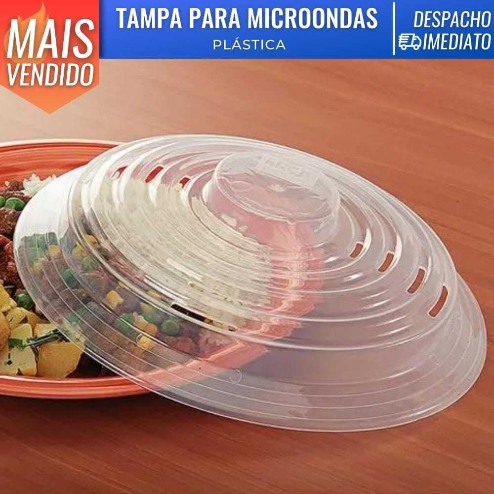Tampa para Micro-ondas Anti Respingo Cozinha Limpa Praticidade Organização Proteção dos Alimentos 26cm
