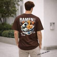 Camiseta Masculina RAMEN COMIDA COSTAS Qualidade Premium Escola Trabalho Academia Festa Faculdade