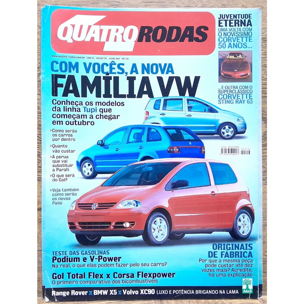 Revista Quatro Rodas 516 Fox Range Rover X5 Xc90 Corvette Range Rover BMW X5 Volvo XC90