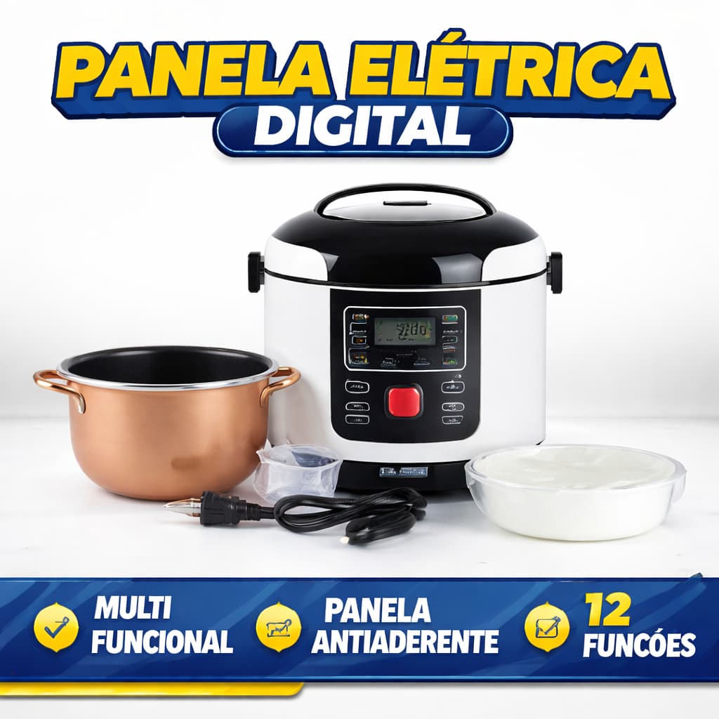 Panela De Arroz Elétrica 2l Caminhão Carro Van Bivolt Branco Branco Preto 12v/24v