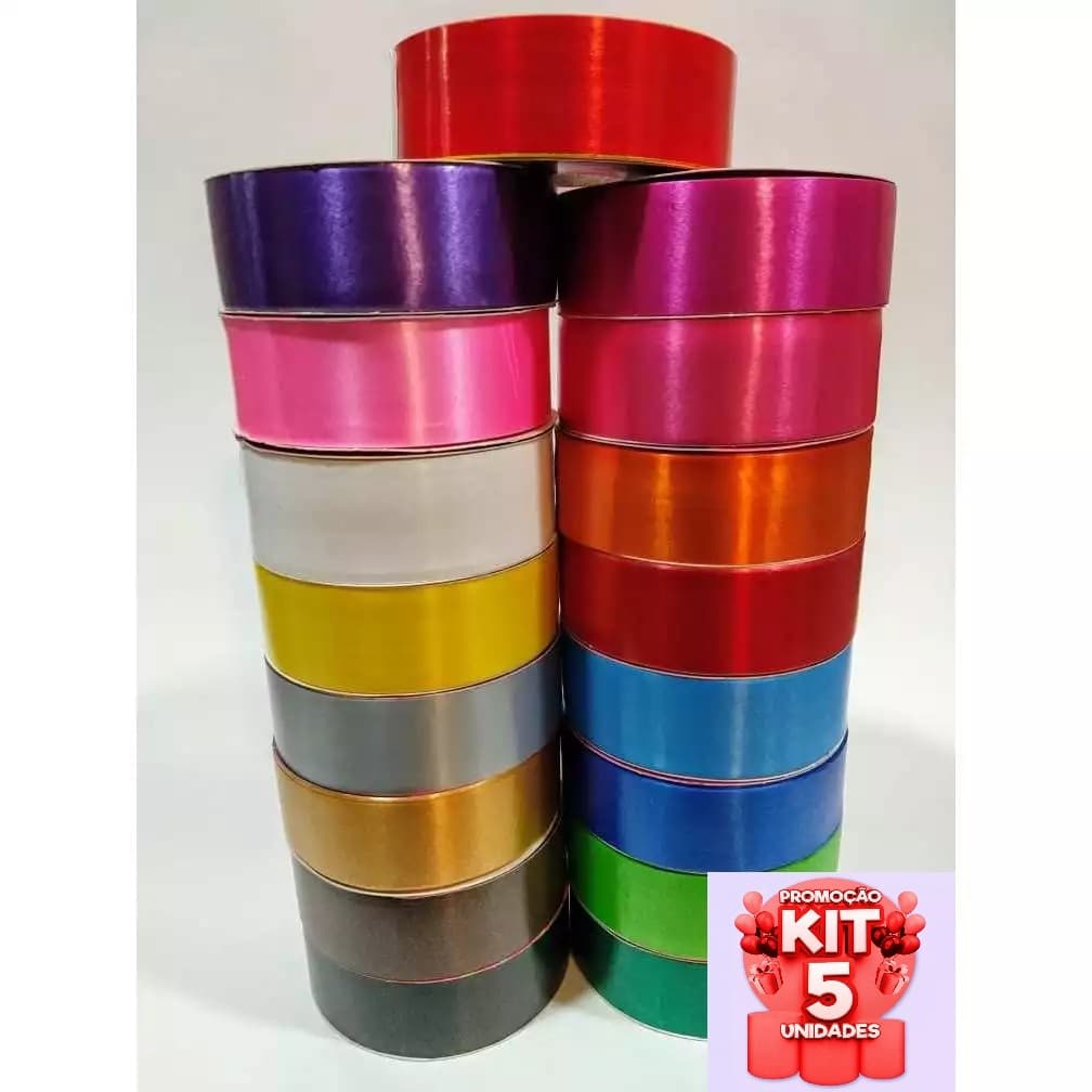 Kit C/ 5 fitas poli plásticas 32mmx50 laço Presente Cestas