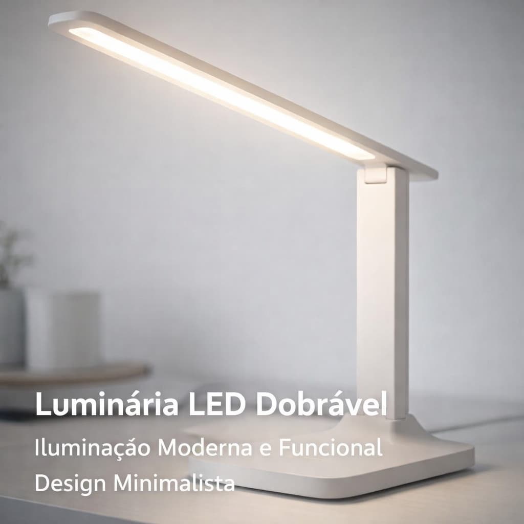 Luminária De Mesa Led Articulada Leitura Abajur Dobrável Porátil Recarregável Tipo C Estudo Conforto