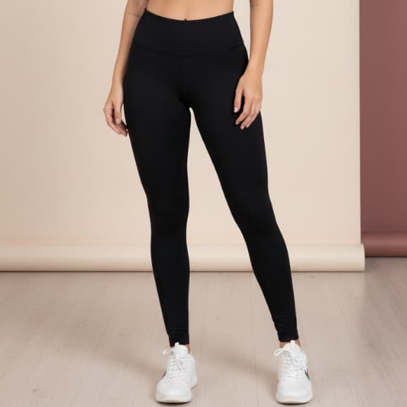 Calça Feminina Legging Suplex Para Academia Fitness Cós Alto Poliester