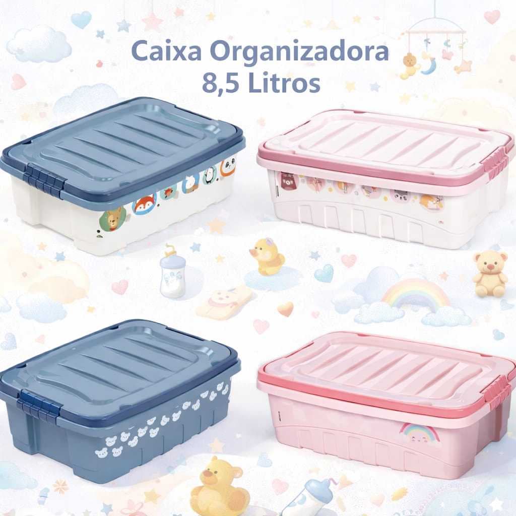 Caixa Organizadora Decorada 8,5 Litros – Praticidade e Encanto no Dia a Dia