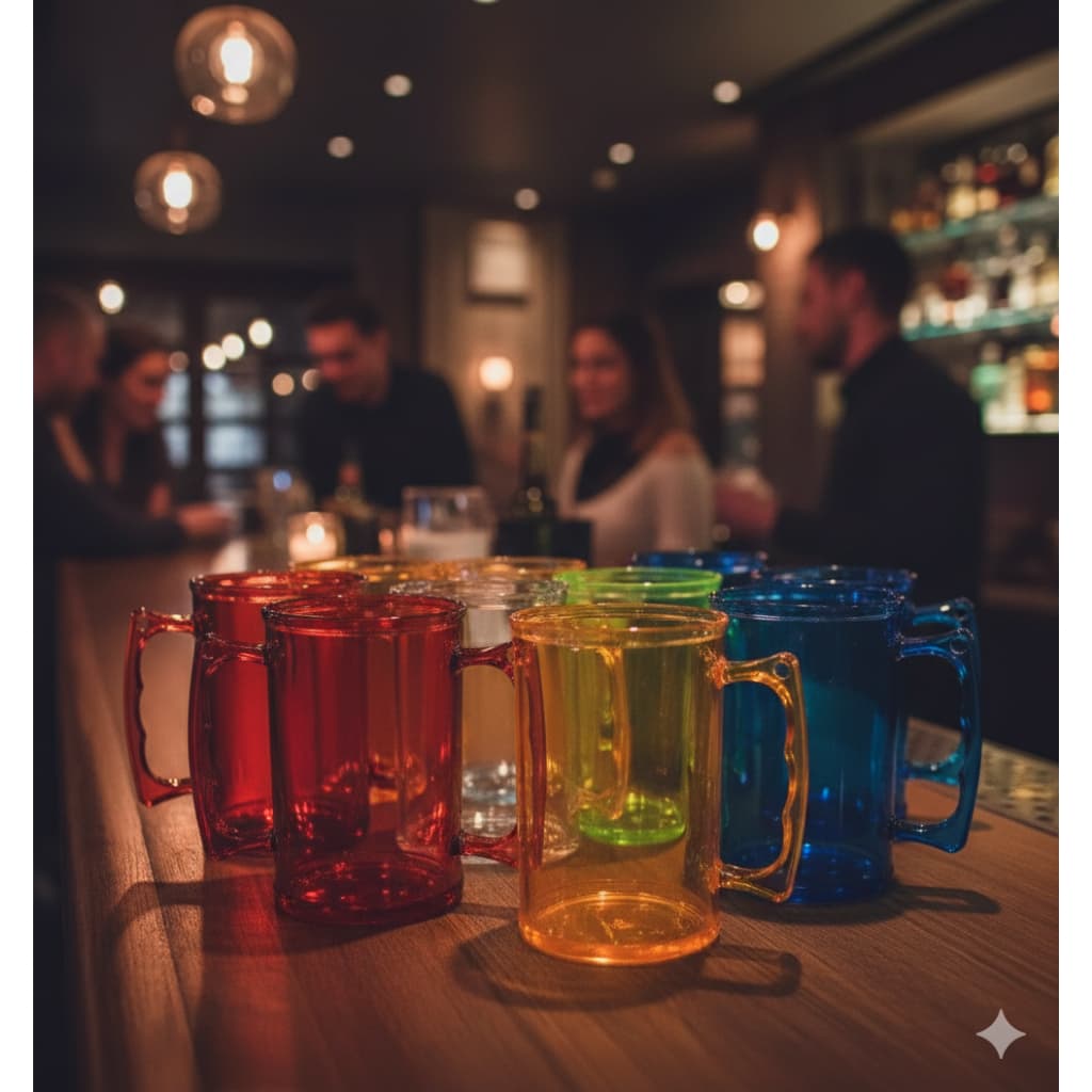 Caneca De Chopp Acrílica 400ml Para Festa Churrasco Eventos 100 unidades