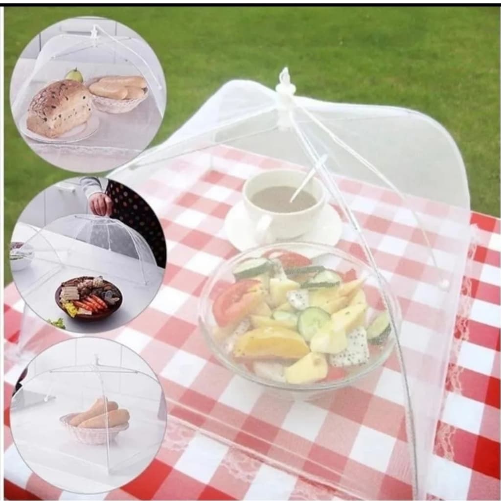 Kit 4un Protetor Alimento Tela Mosquiteiro Tule 40x40CM Higiene e Organização Cozinha Alimento
