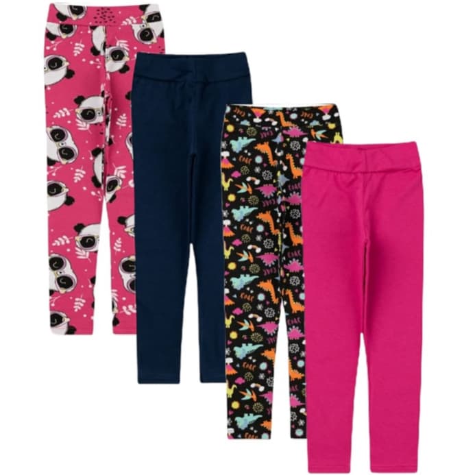 Kit Sortido 4 Calças Leggings de Cotton para Meninas Bebê Menina Infantil Feminino Confortável
