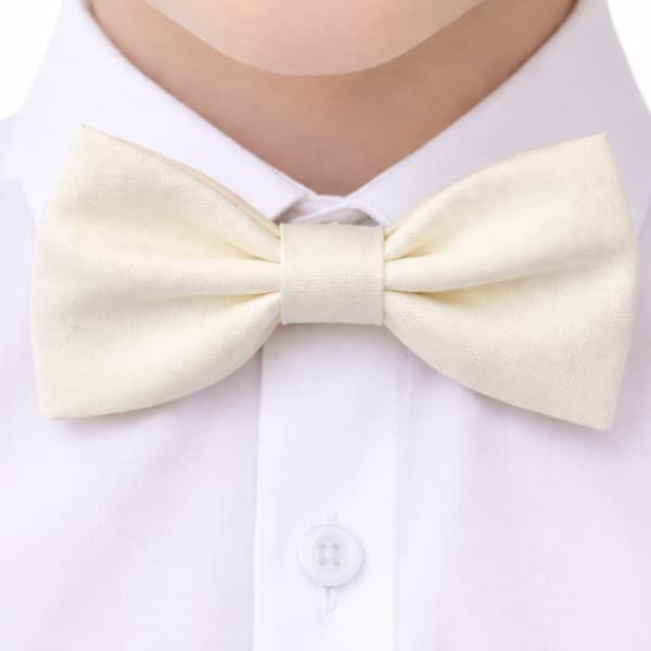 Gravata Borboleta Pérola Off White Adulto e Infantil Para Padrinhos e Pajens de Casamento e Eventos