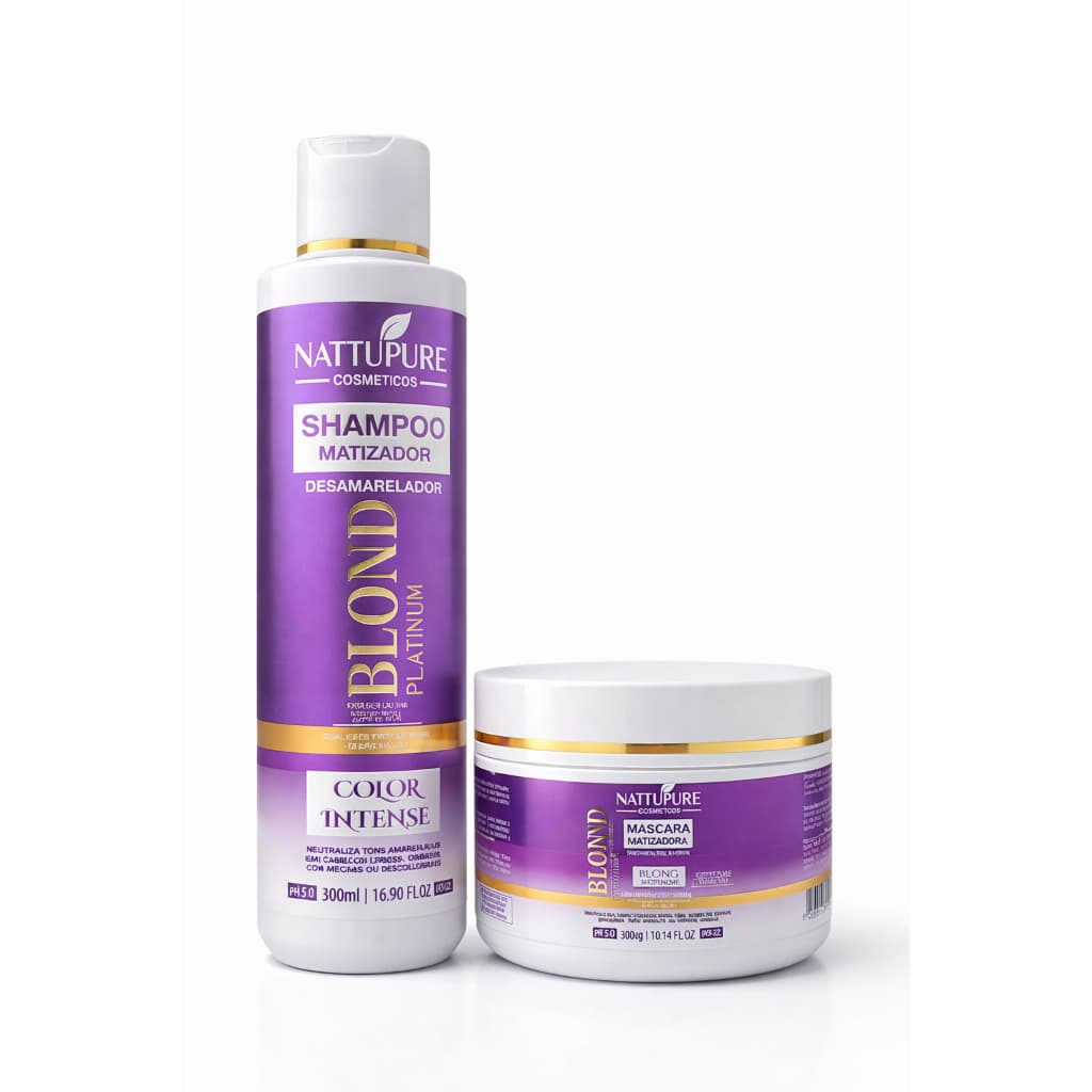 KIT MATIZADOR BLOND PLATINUM NATTUPURE – SHAMPOO + MÁSCARA