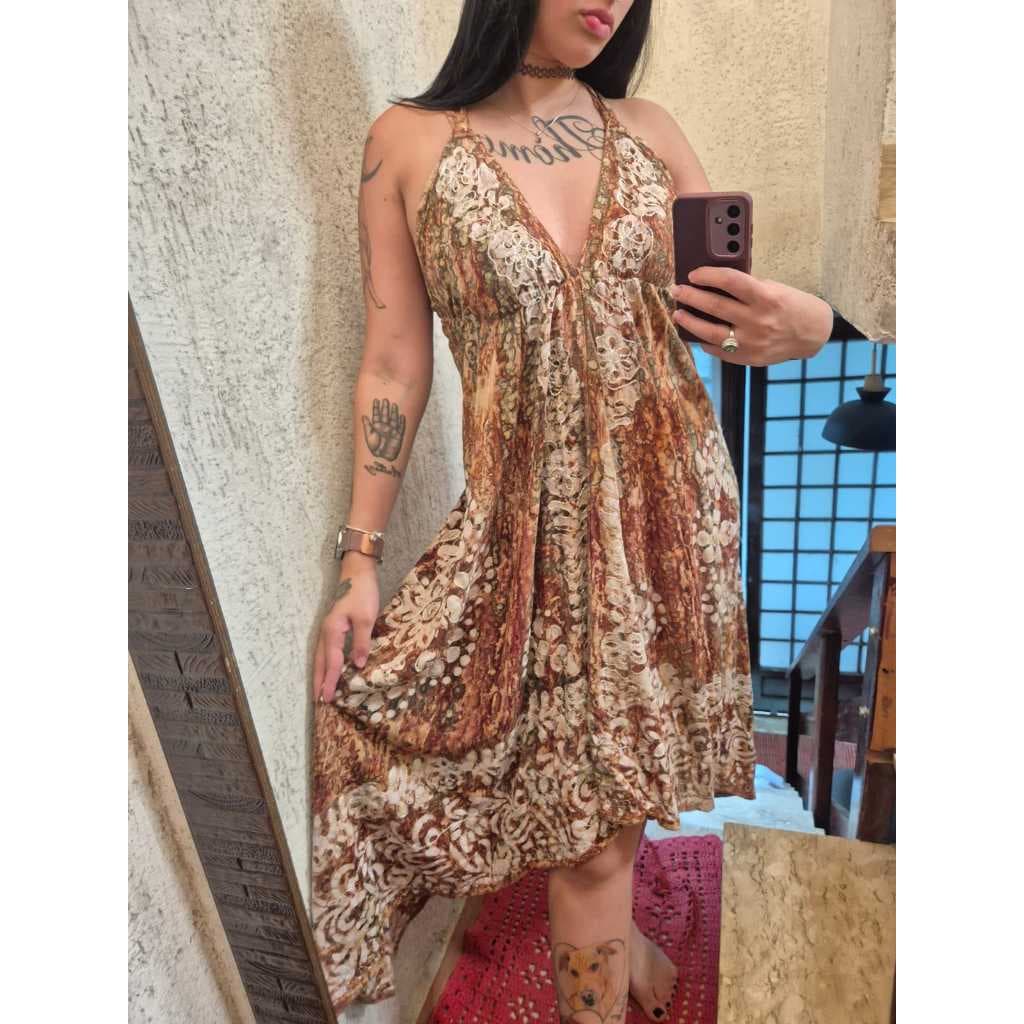 Vestido Feminino Indiano Costas Trançadas