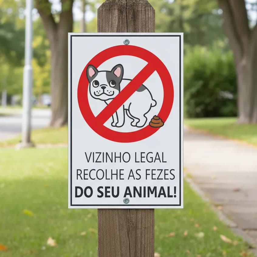 Placa Aviso Para Calçada Recolha As Fezes Do Seu Pet Vizinho Legal Recolhe Condomínio Organização