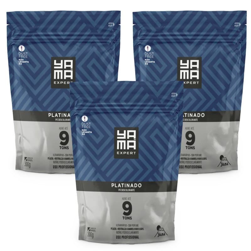 Kit 3un Pó Descolorante Platinado Refil 300g - Yamá