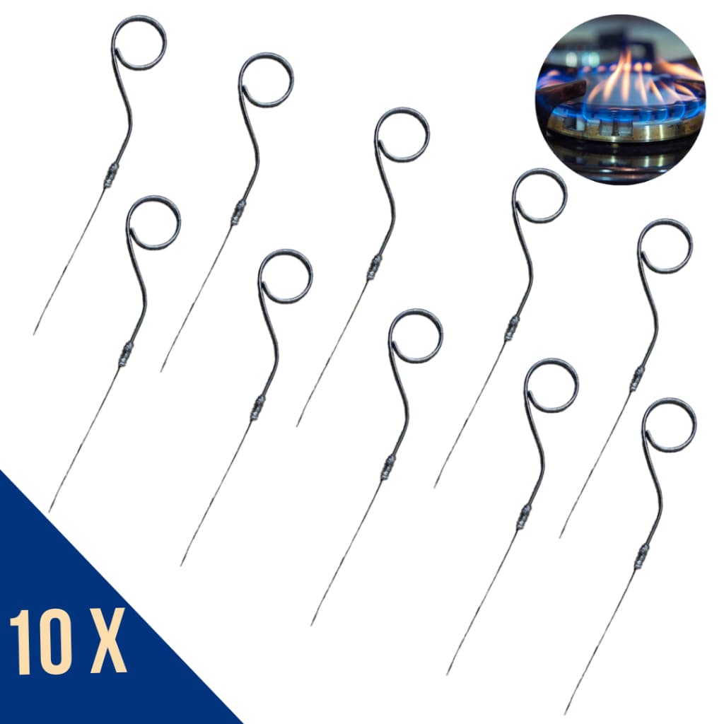 Kit 10 Agulhas para Desentupir Boca de Fogão Inoxidáveis e Resistentes