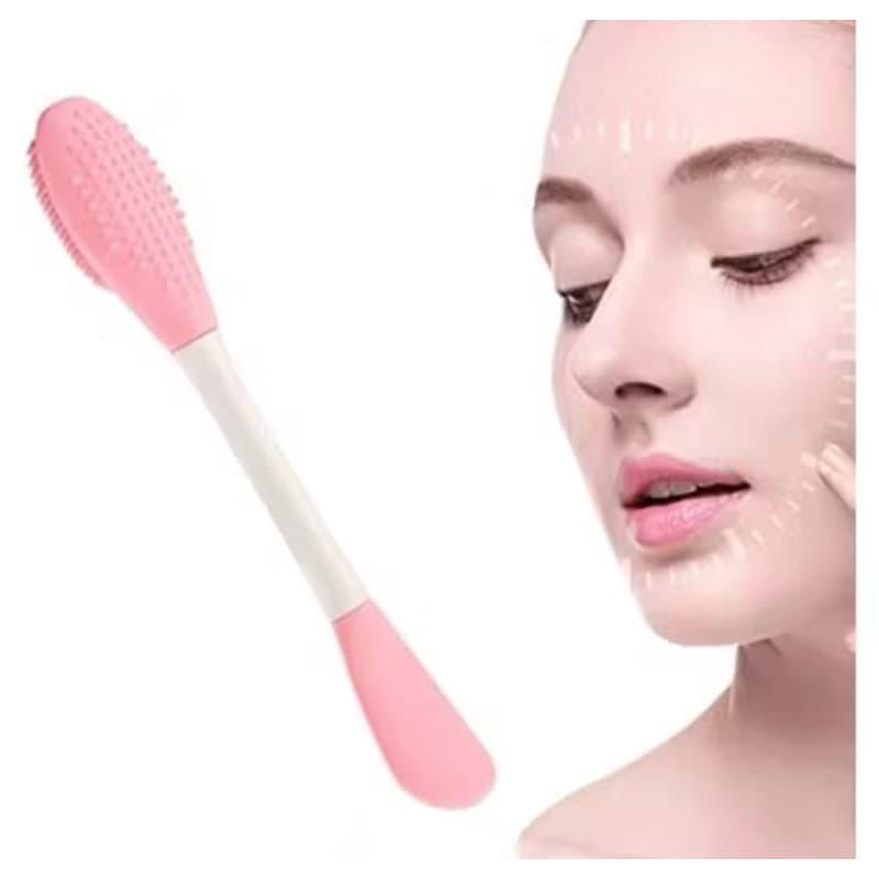 Pincel silicone para mascara |Escova Facial 2 em 1 Silicone + Espátula | Limpeza Profunda | Skincare