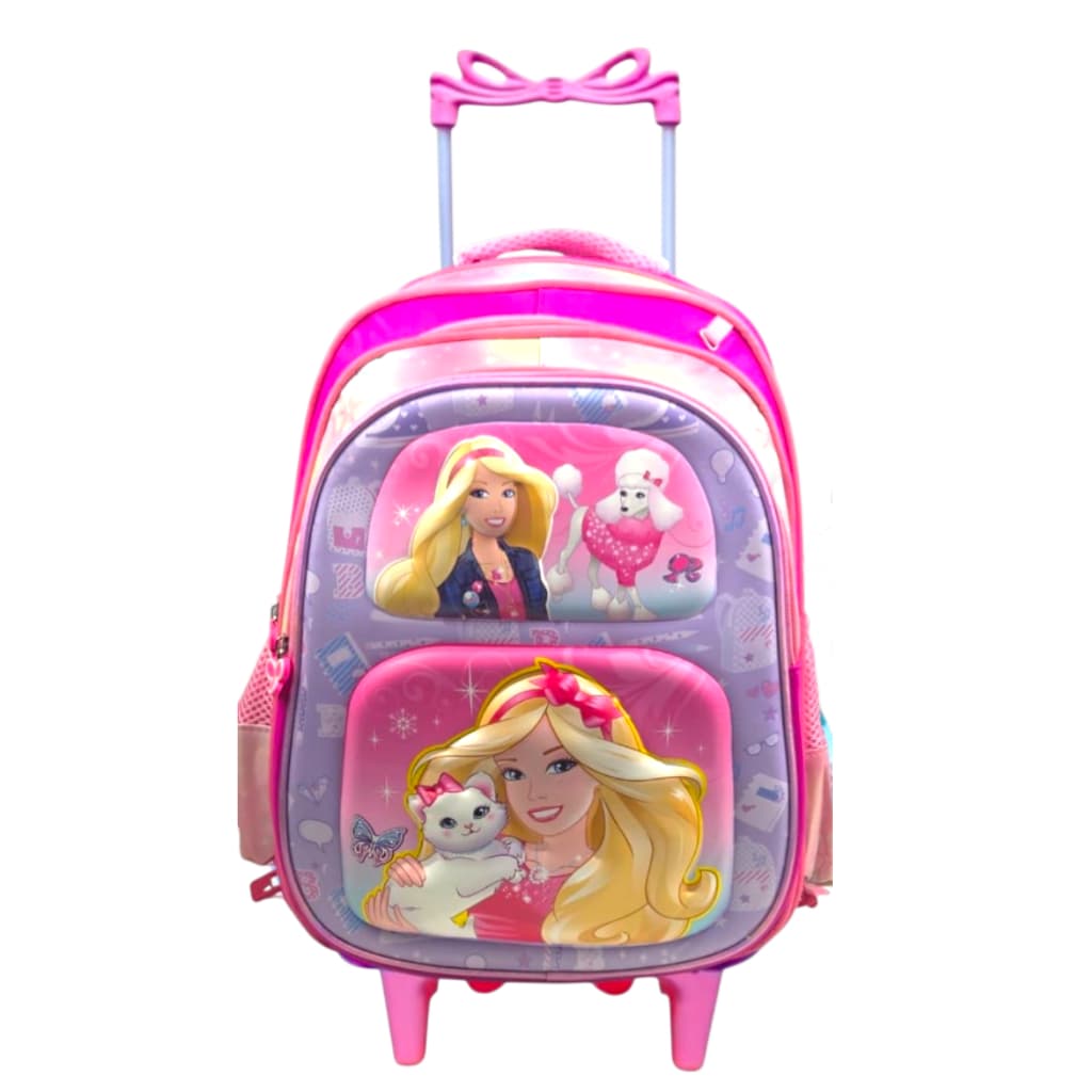 🎒🎀 Mochila Escolar 3D com Rodinha + Toalha Escolar Meninas