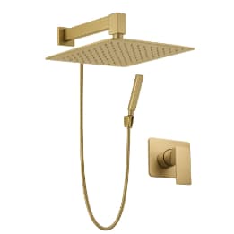 Chuveirão Dourado Fosco 30x30 +1 Registro Monocomando Dourado Fosco