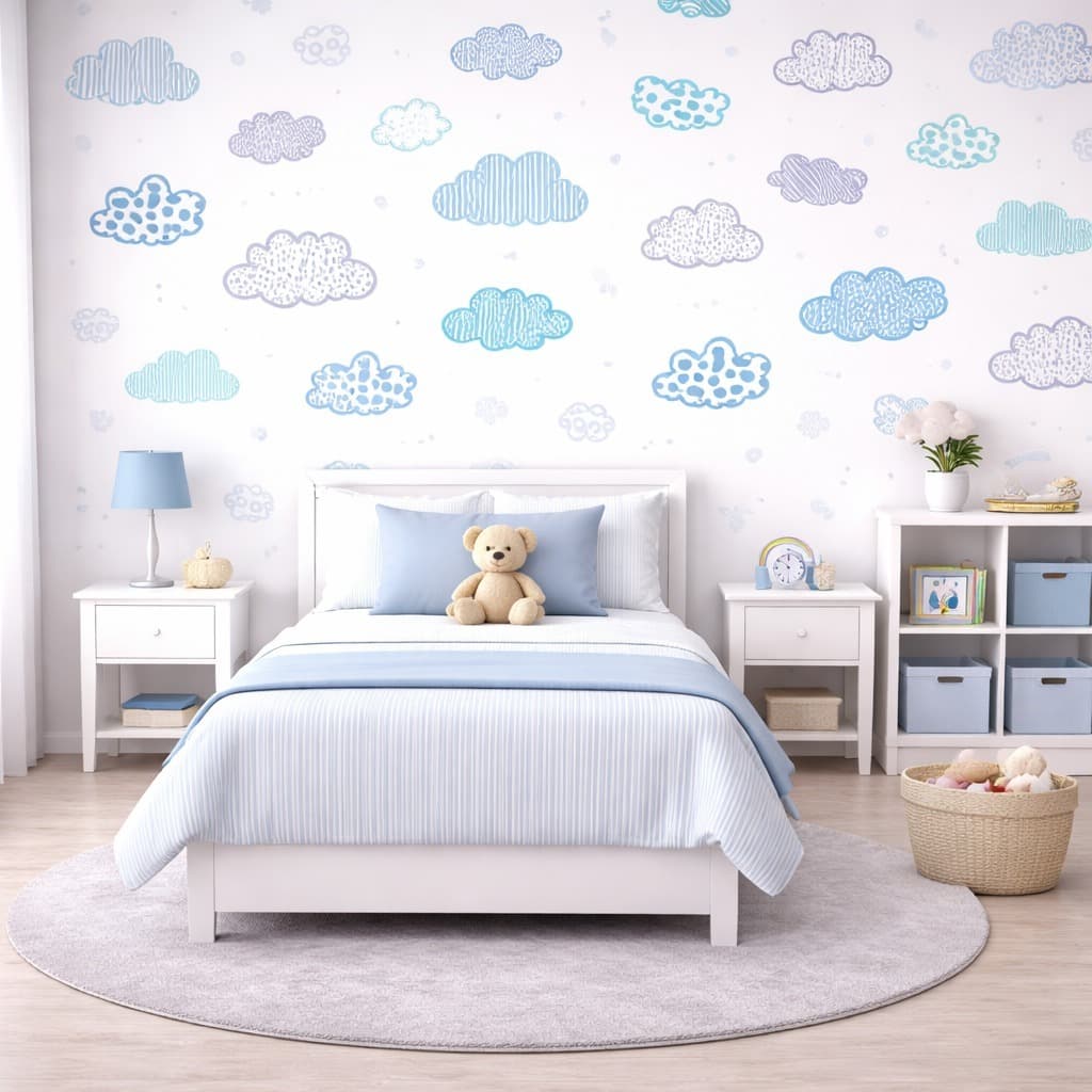 Papel de Parede Infantil Autocolante Premiun Decorativo Quarto Casa Luxo Jardim Letras Educativo