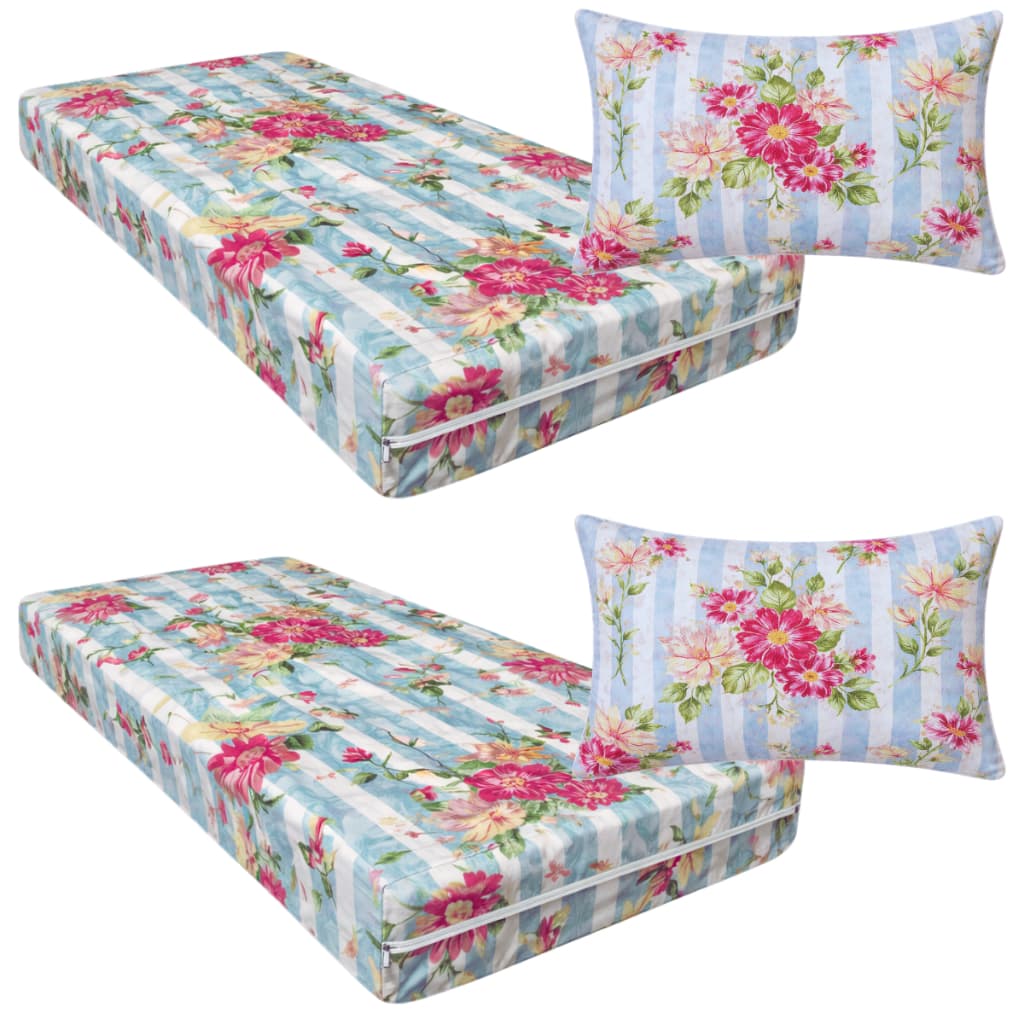 KIT 2 Capa De Colchão Com Fronha Solteiro Estampada Padrão