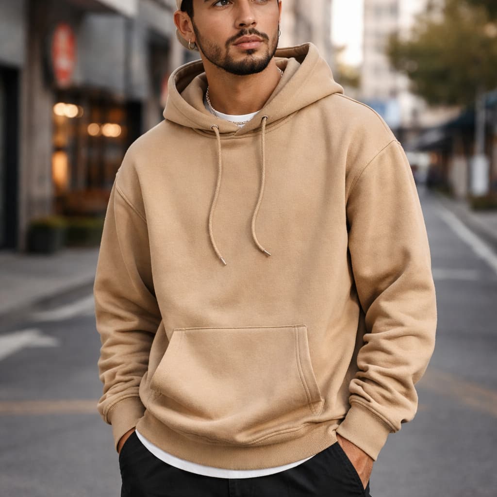 Blusa Moletom Masculino Casaco Canguru Com Capuz Cordão