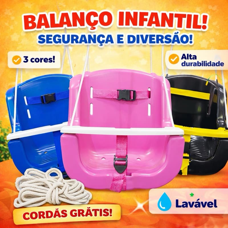 Cadeira de Balanço Para Bebê Ninho de Bebê Menina Reforçado Cordas Gratis