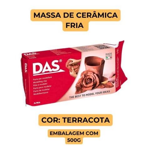 MASSA DE MODELAR DAS CERÂMICA FRIA TERRACOTA 500G