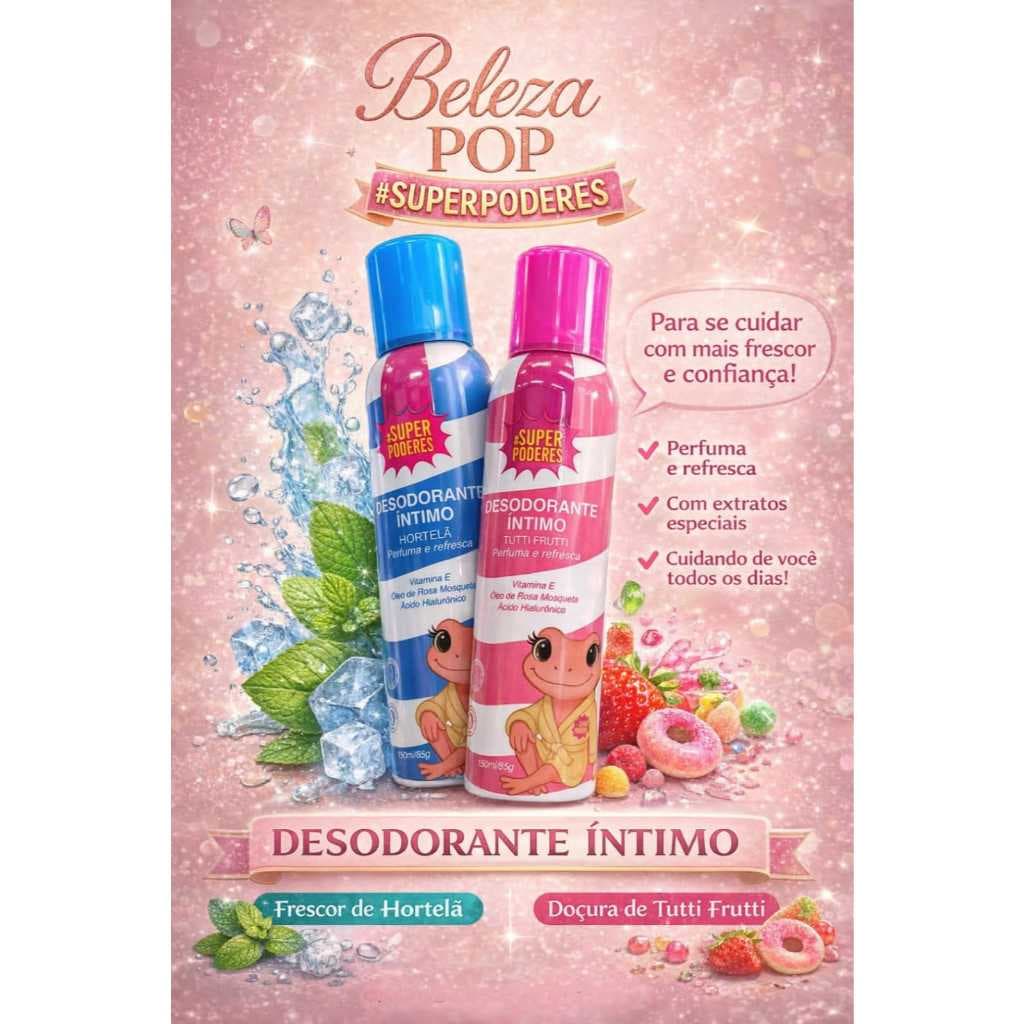 Desodorante intimo Feminino Super Poderes | Frescor Prolongado | Proteção Contra Odores | Original | Super Poderes