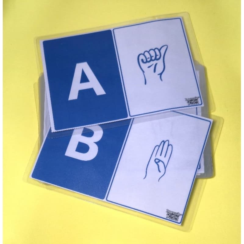 ALFABETO EM LIBRAS COMPLETO A a Z TAMANHO A5 PLASTIFICADO
