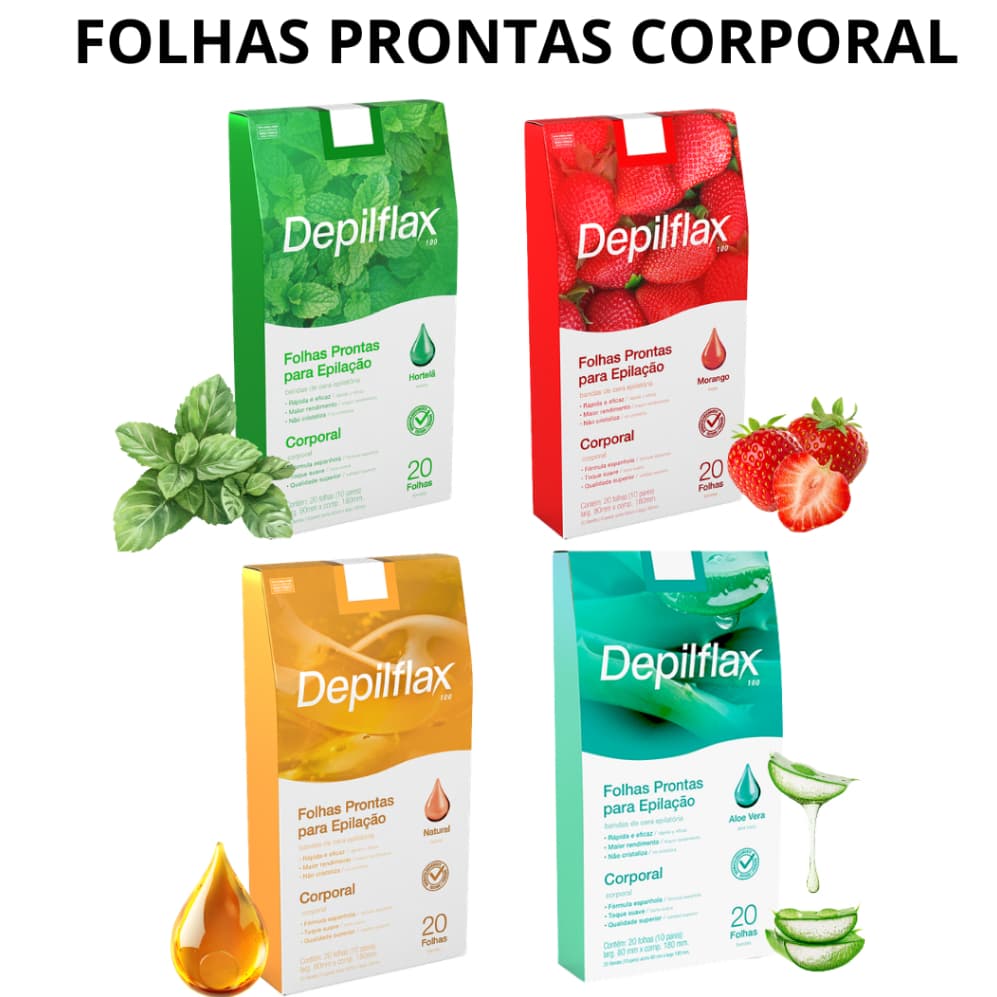 Folhas Prontas Para Depilação Corporal 20 Folhas Depilflax